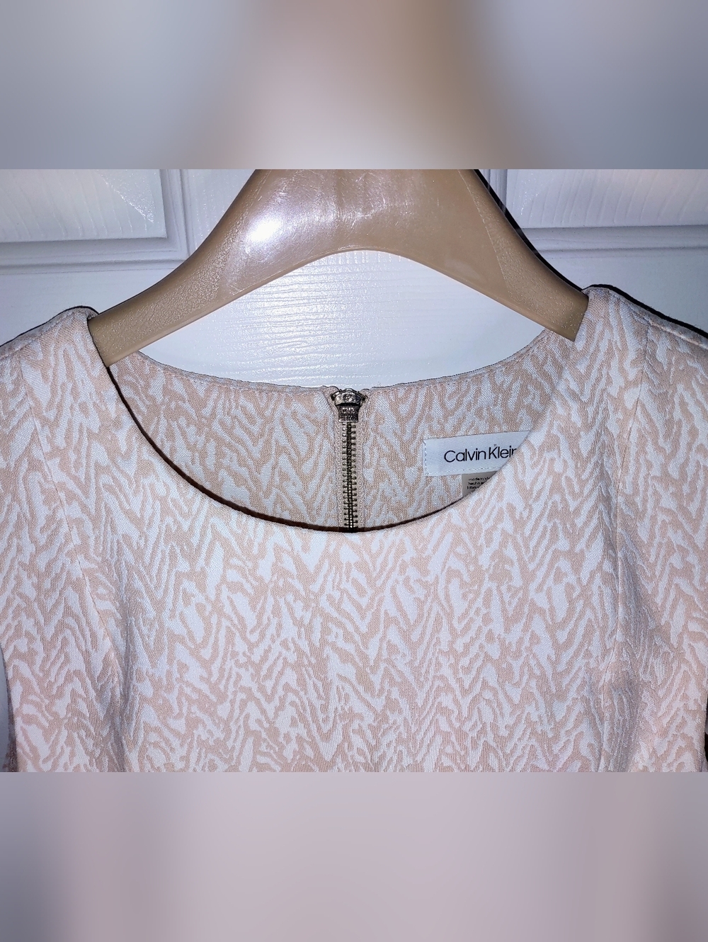 Calvin Klein Stretch Knit Patterned Sheath Dress - Picture 5 of 11